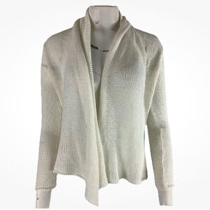 Wooden Ships Sz XS/S Open Knit Beach Travel Lightweight Cardigan Ivory